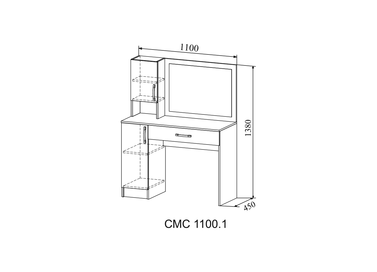 Туалетный столик Софи СМС 1100.1 2 Туалетный столик Софи СМС 1100.1 2